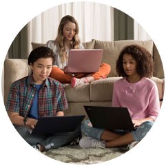 Three students studying together - Pearson Online Academy